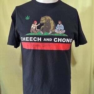 Cheech and Chong California Bear Men's Black T Shirt Size Medium Cotton